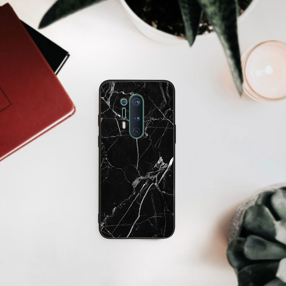 PROTEMIO MY ART Védőhuzat OnePlus 8 Pro Készülékhez - BLACK MARBLE (142)