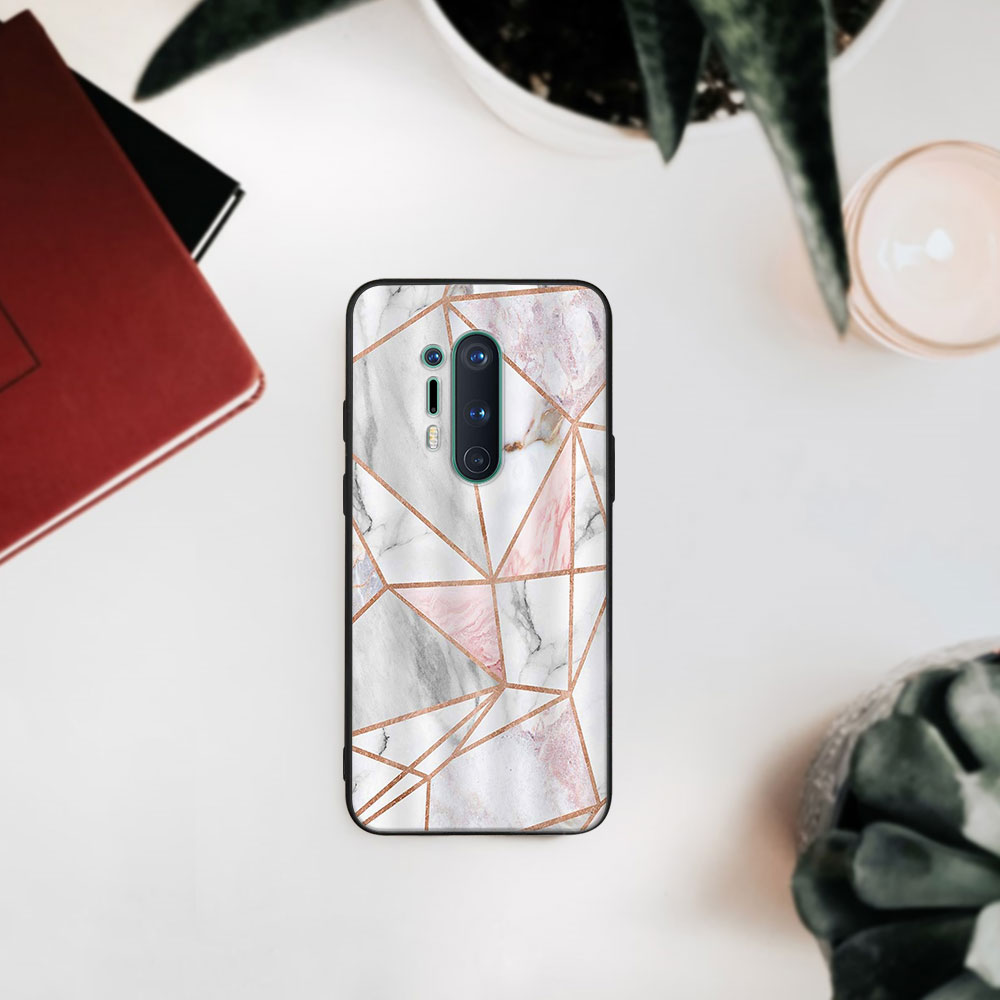 PROTEMIO MY ART Védőtok OnePlus 8 Pro Készülékhez - PINK MARBLE (143)