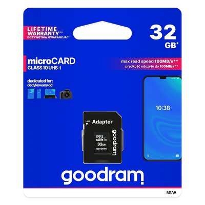 GOODRAM MicroSDHC 32GB UHS-I Memóriakártya + Adapter (M1AA-0320R11)