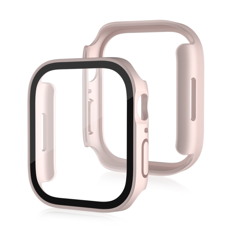 PC TELJES BURKOLAT Műanyag Borítás üveggel Apple Watch SE / SE 2022 / SE 2023 (40mm) Rózsaszín