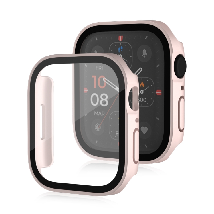 PC TELJES BURKOLAT Műanyag Borítás üveggel Apple Watch SE / SE 2022 / SE 2023 (40mm) Rózsaszín