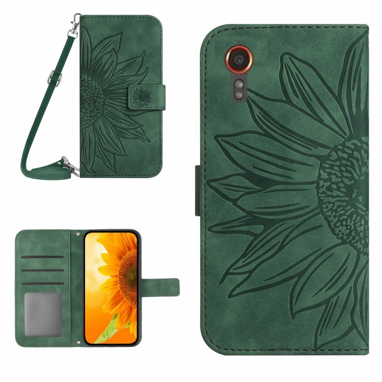 ART SUN FLOWER Pénztárcahuzat Samsung Galaxy Xcover 7 Zöld Színben