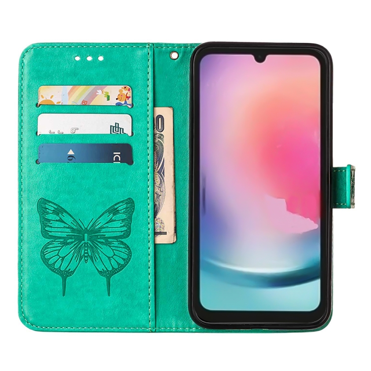 ART BUTTERFLY Pénztárcahuzat Samsung Galaxy A15 / A15 5G Zöld