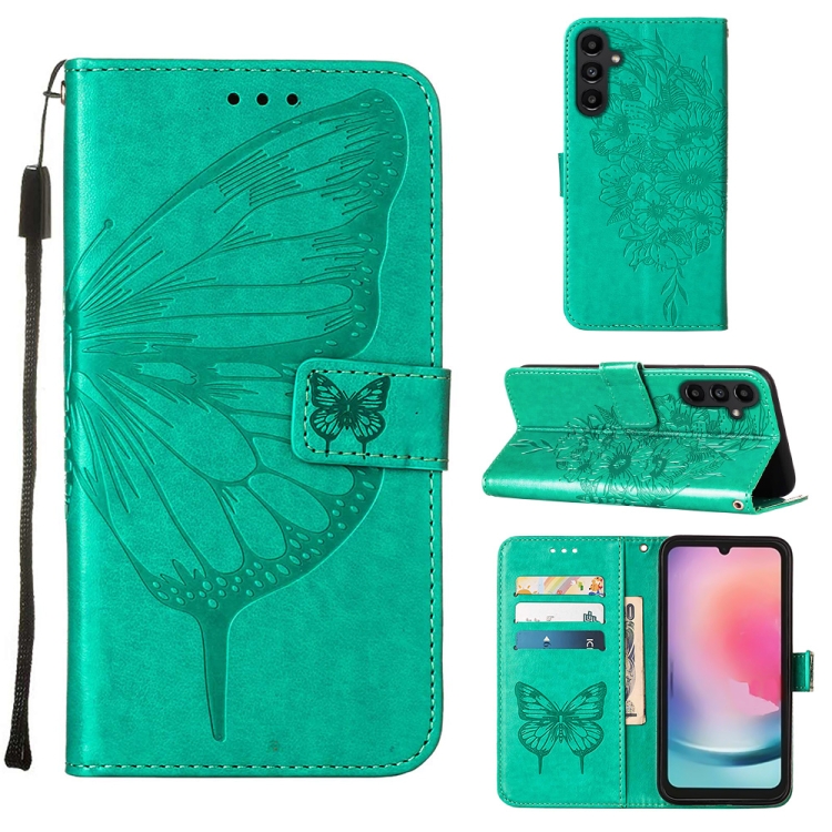 ART BUTTERFLY Pénztárcahuzat Samsung Galaxy A15 / A15 5G Zöld