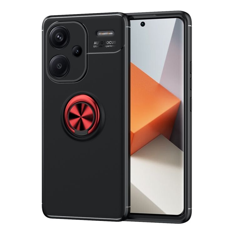 TARTÓ Szilikon Huzat Tartóval Xiaomi Redmi Note 13 Pro+ 5G Fekete-piros