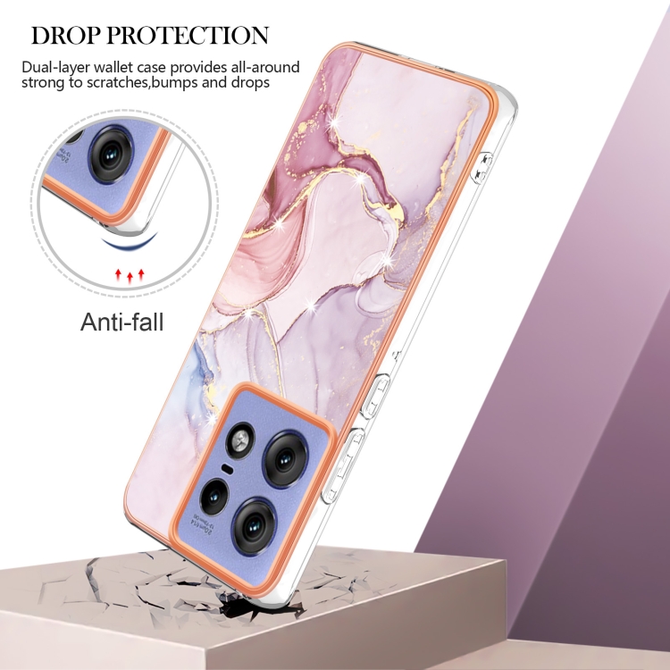 IMD MARBLE Védőburkolat Motorola Edge 50 Pro ROSE GOLD-hoz