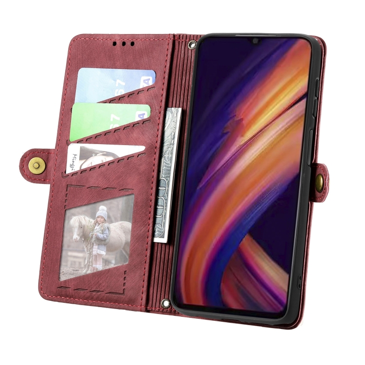 GEOM Wallet Tok Samsung Galaxy A25 5G Piros Telefonhoz