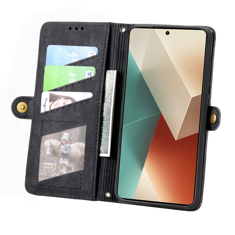 GEOM Wallet Tok Xiaomi Redmi Note 13 5G Fekete