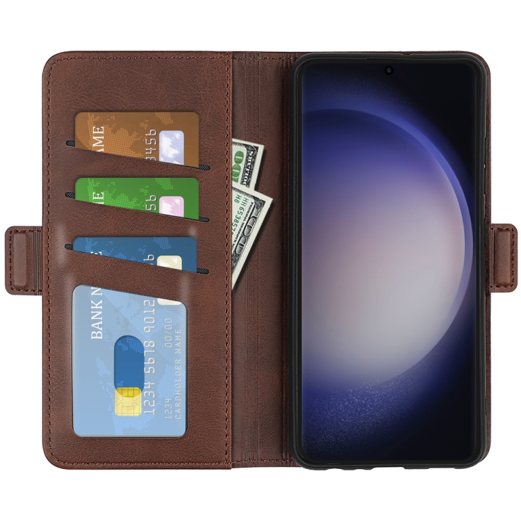 SIDE Wallet Tok Samsung Galaxy S24 Ultra 5G Készülékhez Sötétbarna