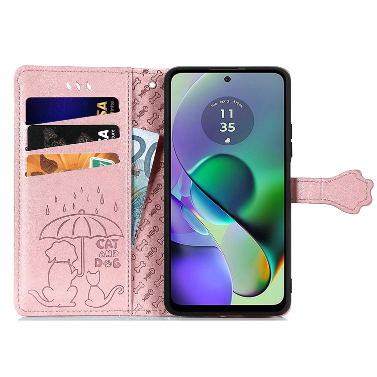 ART ANIMALS Motorola Moto G54 5G / G54 5G Power Edition Pénztárcavédő Rózsa Arany