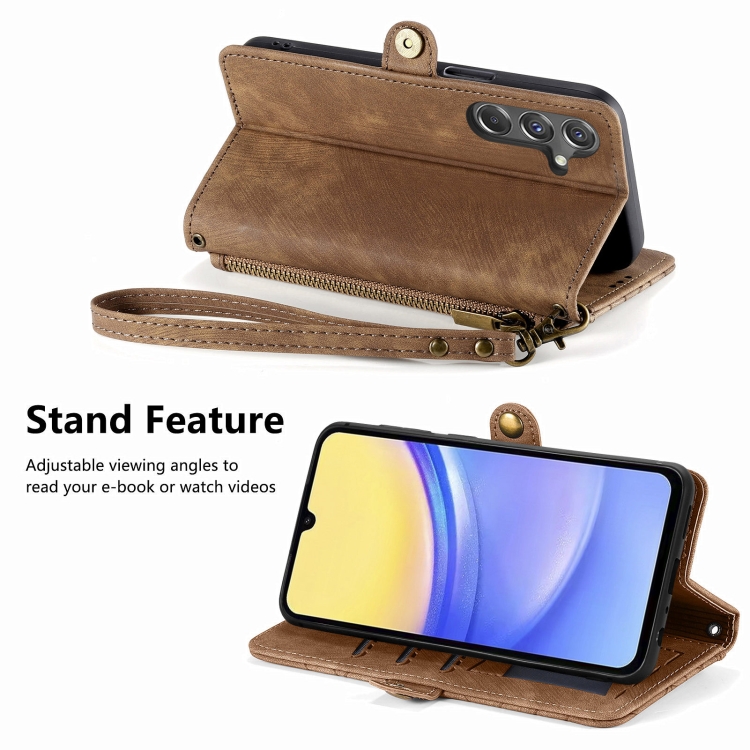 GEOM Wallet Tok Samsung Galaxy A15 / A15 5G Barna