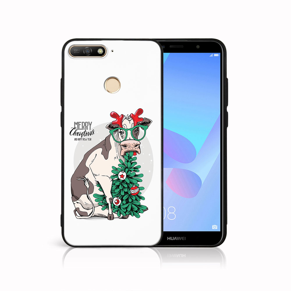 MY ART Borító Karácsonyi Dizájnnal, Huawei Y6 Prime 2018 BOLDOG CHRISTMAS (074)