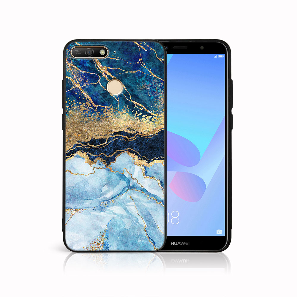 MY ART Védőburkolat Huawei Y6 Prime 2018 BLUE MARBLE (141) Készülékhez