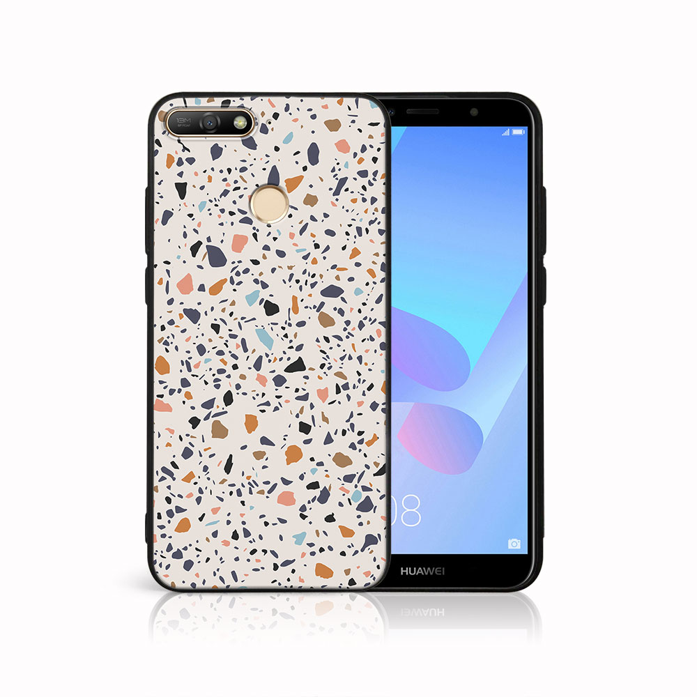 MY ART Védőburkolat Huawei Y6 Prime 2018 BEIGE TERRAZZO (162) Készülékhez