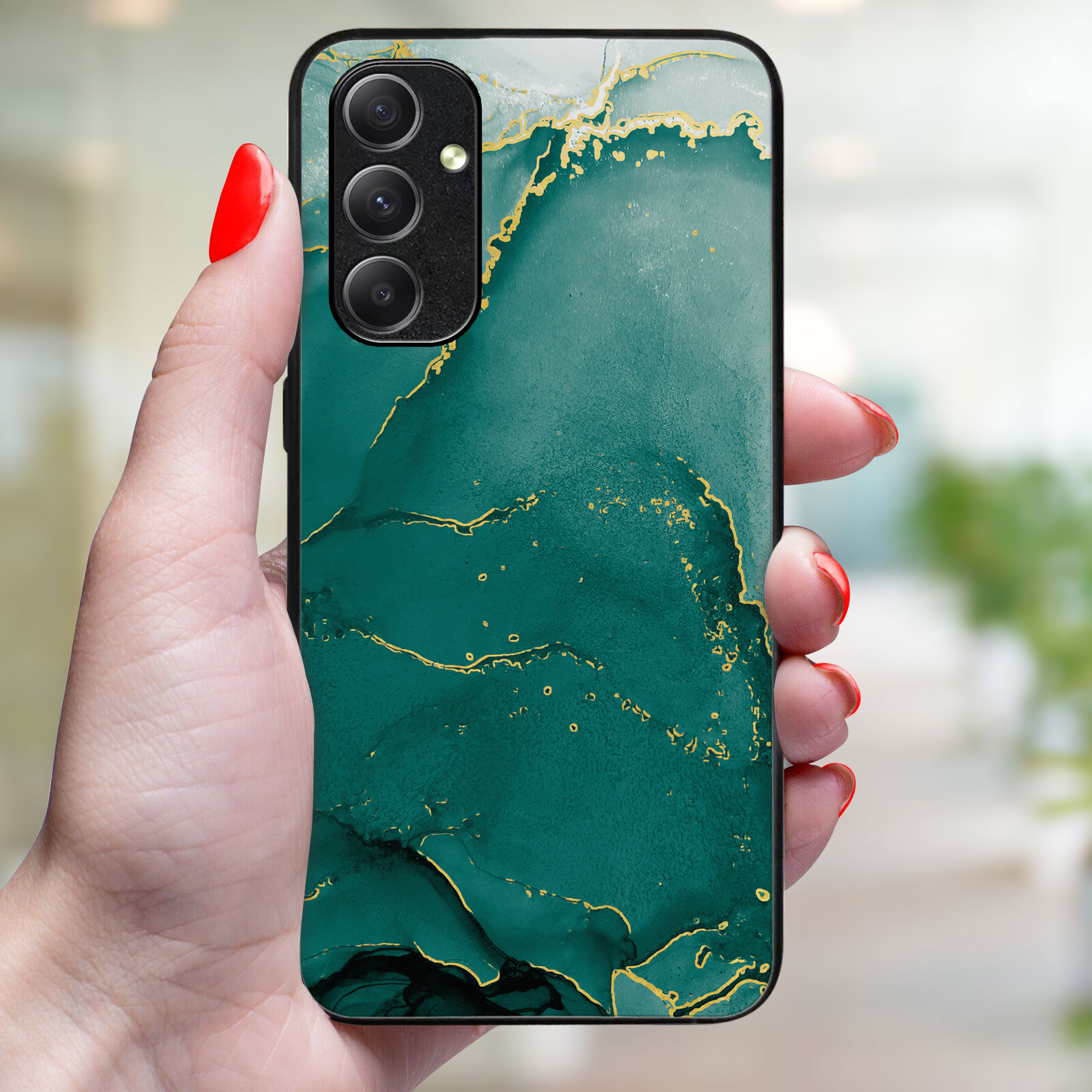 MY ART Védőburkolat Samsung Galaxy A14 / A14 5G GREEN MARBLE (145) Készülékhez