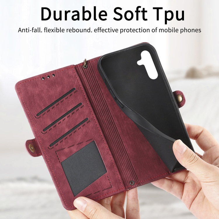 GEOM Wallet Tok Samsung Galaxy A13 Piros