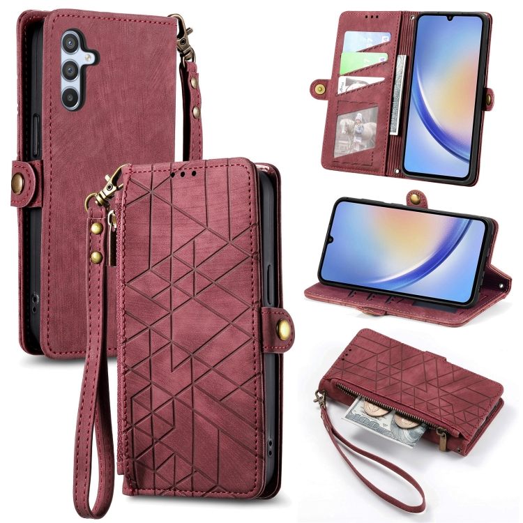 GEOM Wallet Tok Samsung Galaxy A13 Piros