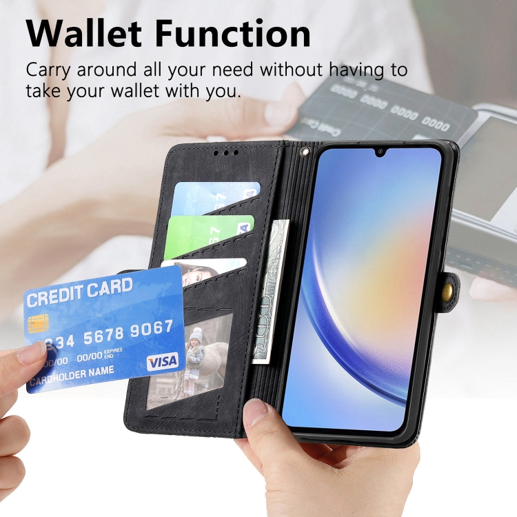 GEOM Wallet Tok Samsung Galaxy A13 5G Fekete