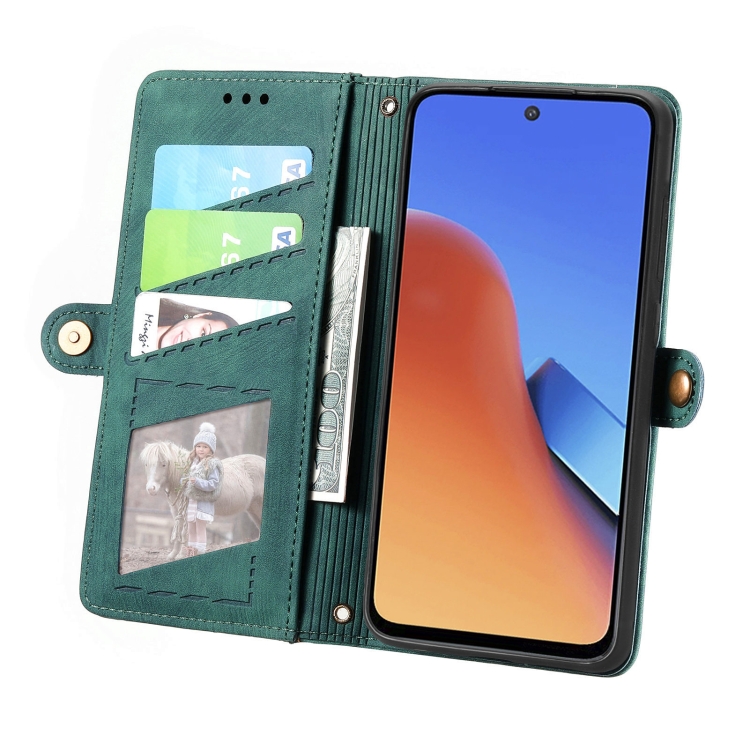 GEOM Wallet Tok Xiaomi Redmi Note 12S Zöld Színben