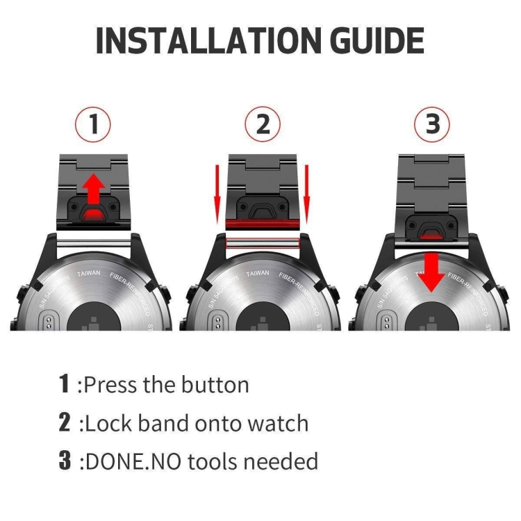 ARMOR QUICK RELEASE Fém Szíj Garmin Fenix 8 43mm Fekete